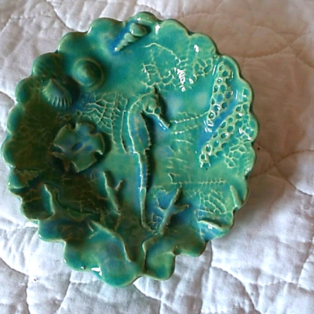 Artisan Sea Life Motif Trinket Dish